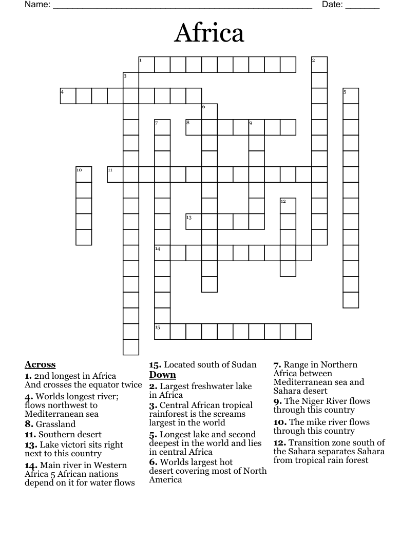 Smallest Country In The Horn Of Africa Crossword Prntbl 