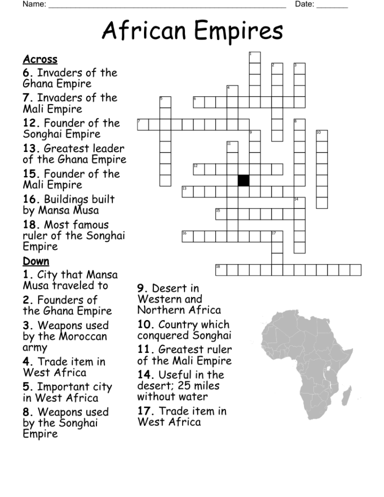 Smallest Country In The Horn Of Africa Crossword Prntbl 