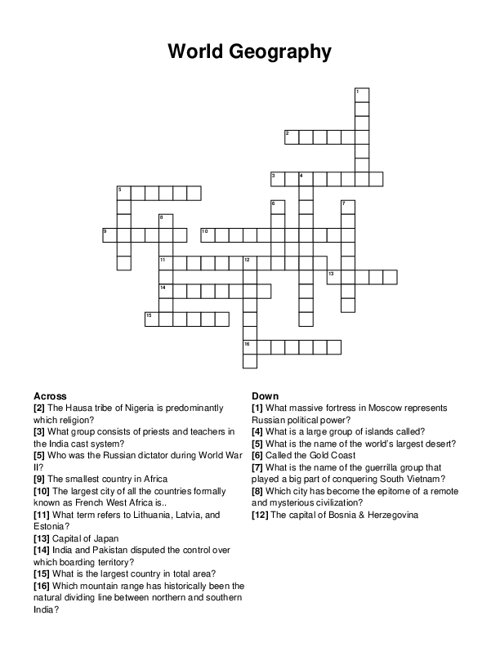 Smallest Country In The Horn Of Africa Crossword Prntbl 