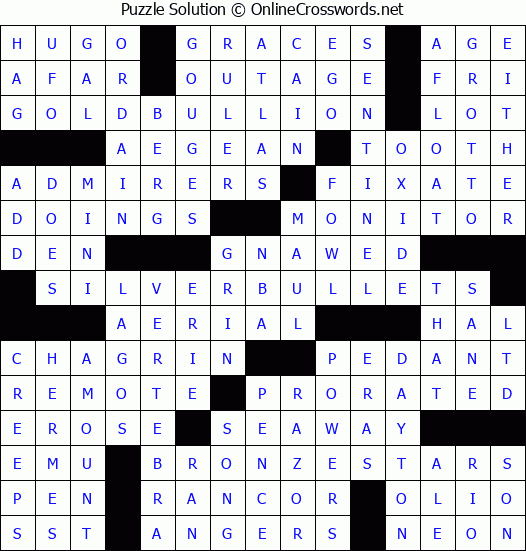 Solution For Crossword Puzzle 1889