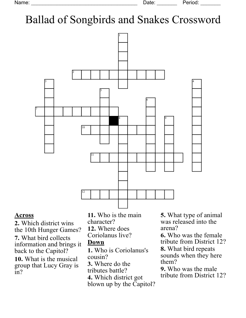 Songbirds With A Silent First Letter Crossword