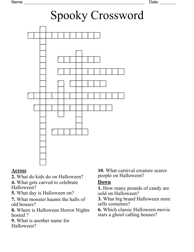 Spooky Crossword WordMint