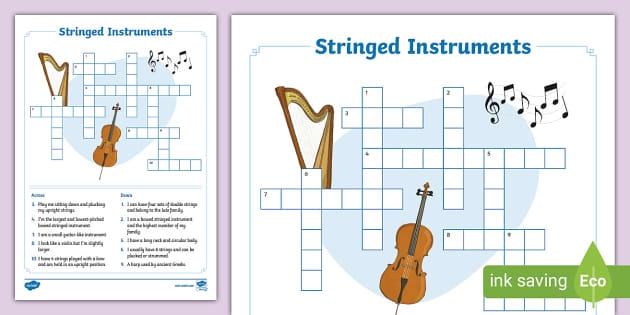 Stringed Instruments Crossword teacher Made Twinkl