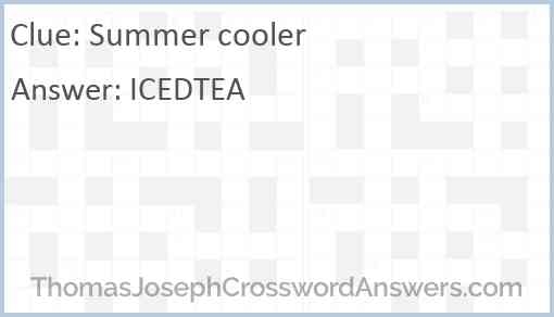 Summer Cooler Crossword Clue ThomasJosephCrosswordAnswers