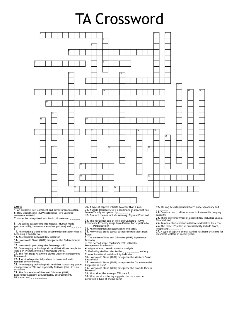 TA Crossword WordMint