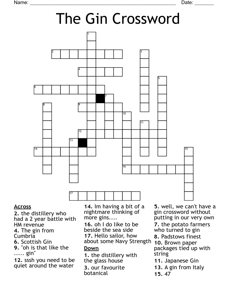 The Gin Crossword WordMint