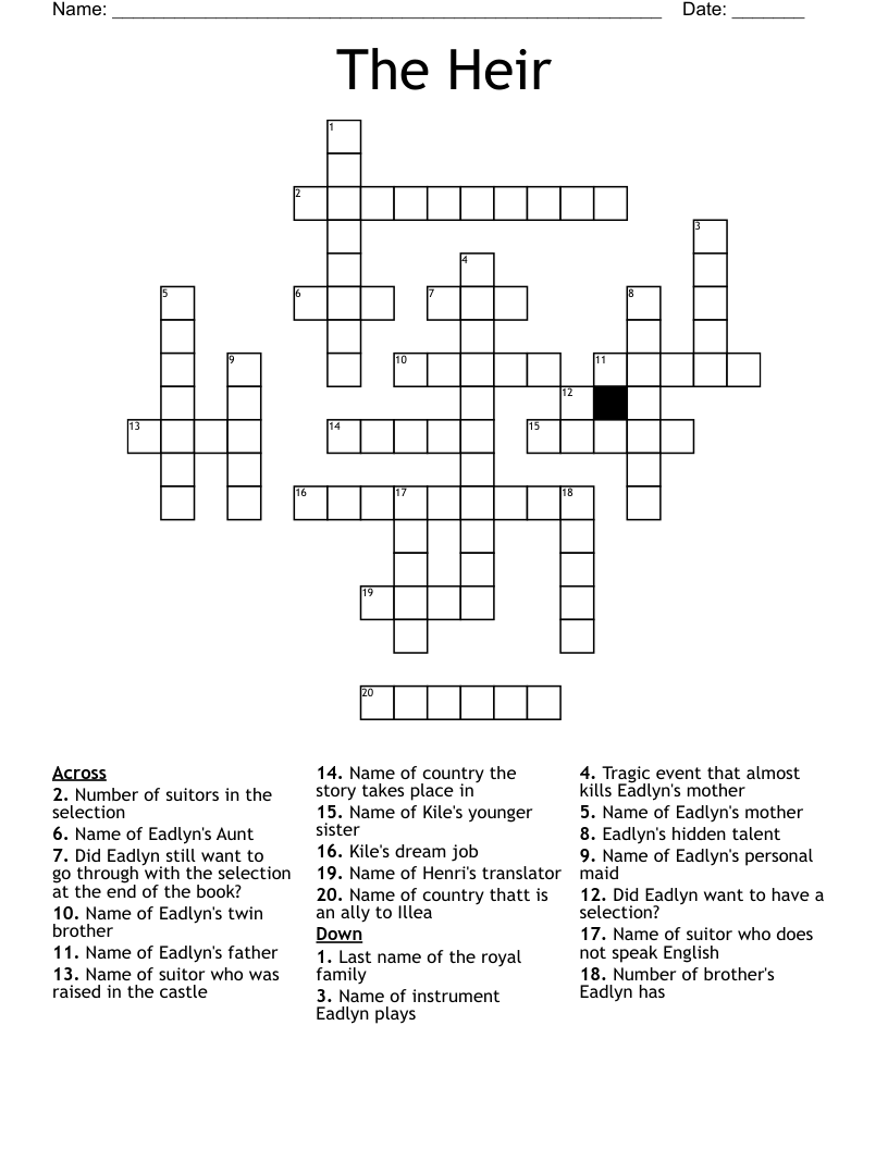 The Heir Crossword WordMint