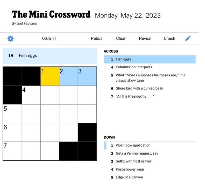 The New York Times On Twitter How Quickly Can You Solve Today s Mini 