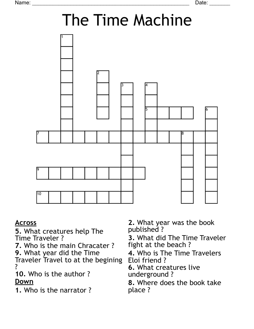 The Time Machine Crossword WordMint