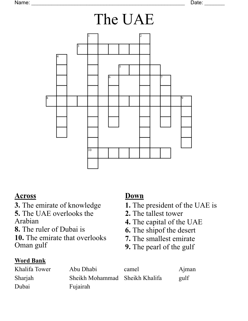 The UAE Crossword WordMint