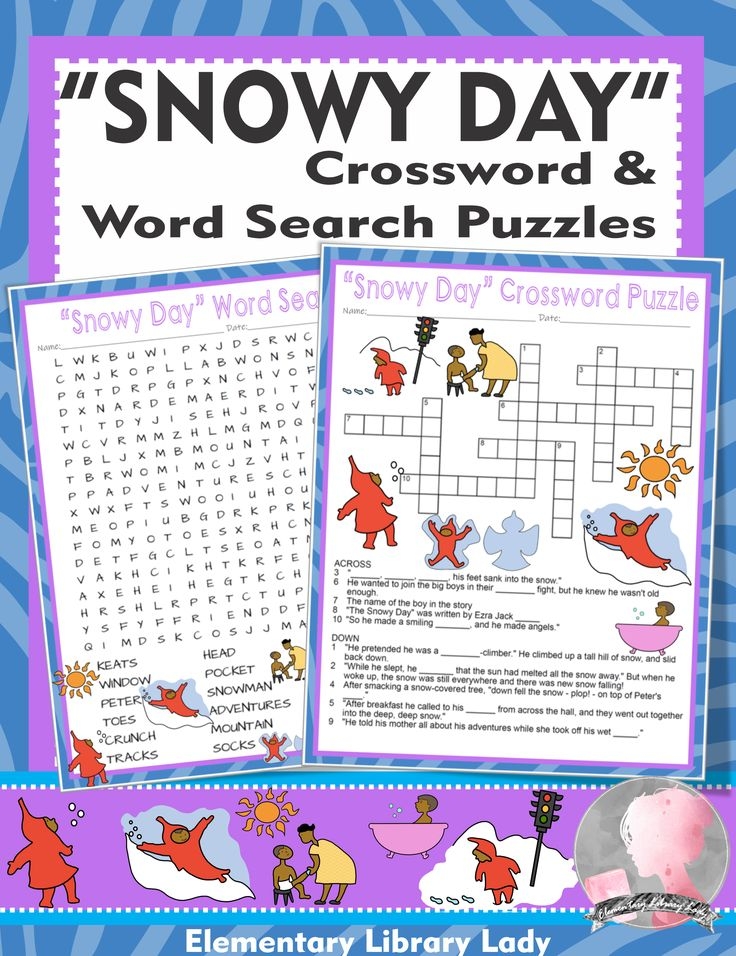 This Is A PDF Of Ezra Jack Keats The Snowy Day Crossword Puzzle And 