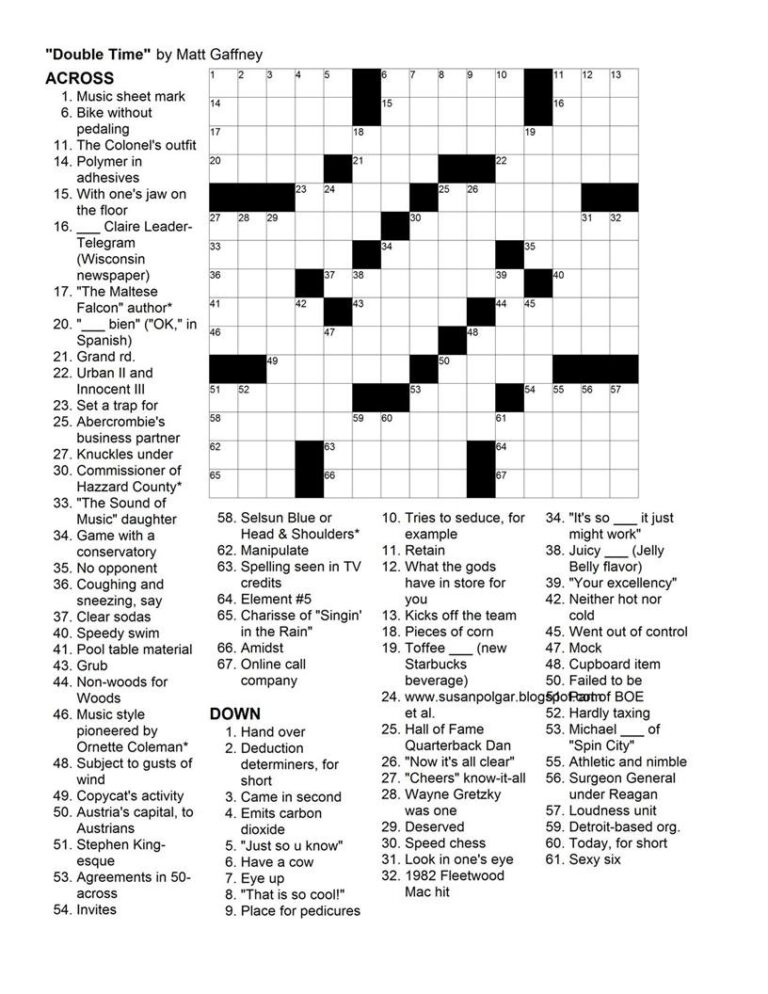 Thomas Joseph Crossword Puzzles Printable Printable Crossword Puzzles