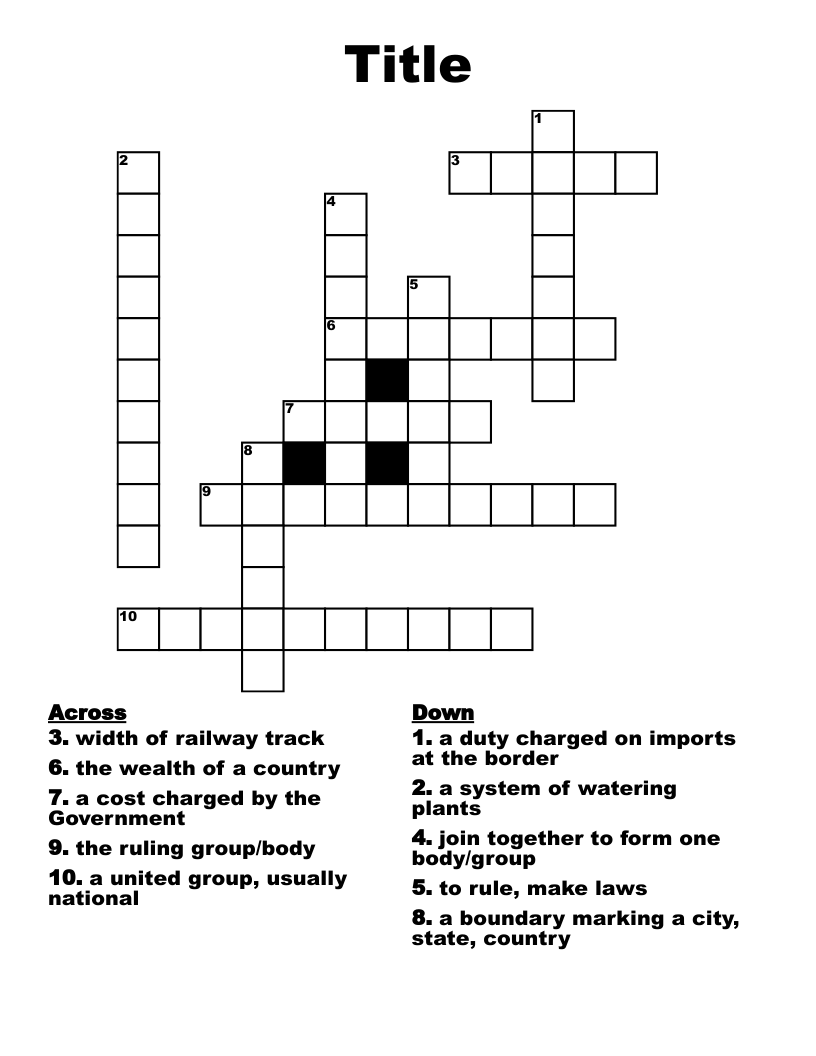Title Crossword WordMint