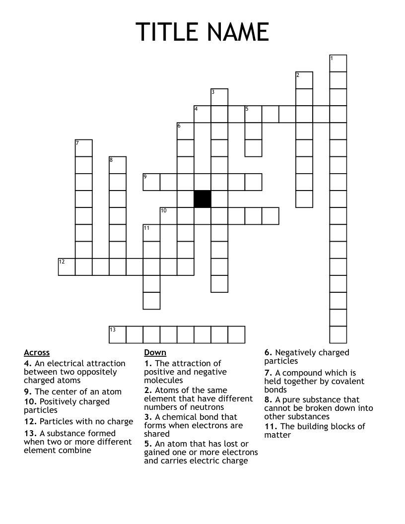 TITLE NAME Crossword WordMint