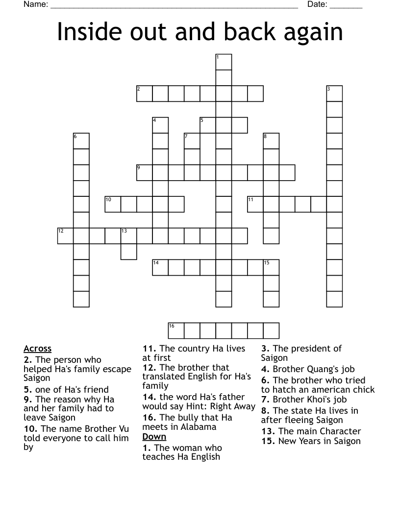 Turned Inside Out Crossword Prntbl concejomunicipaldechinu gov co