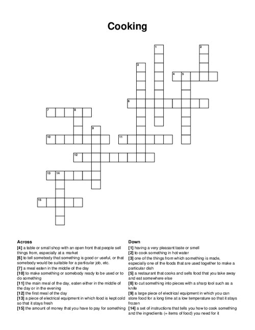 Types Of Cheese Crossword Puzzle