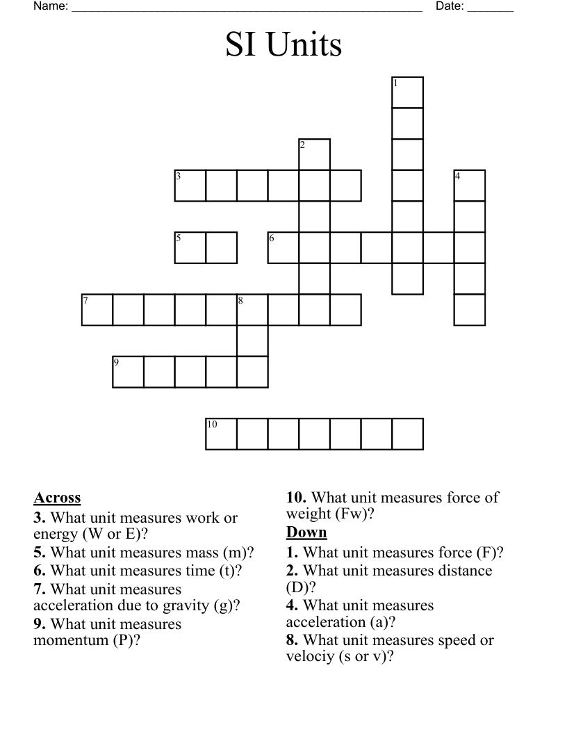 Units Of Electrical Resistance Crossword