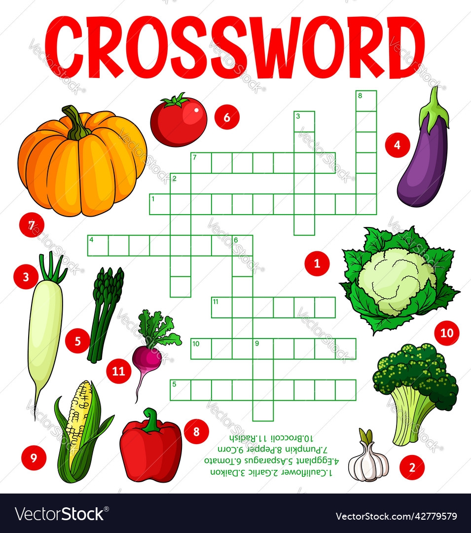 Vegetable Crossword Game Template 607897 Vector Art At 51 OFF