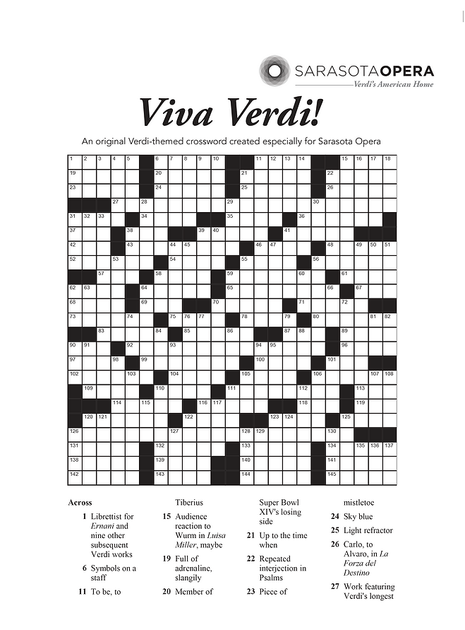 Verdi Crossword Verdi