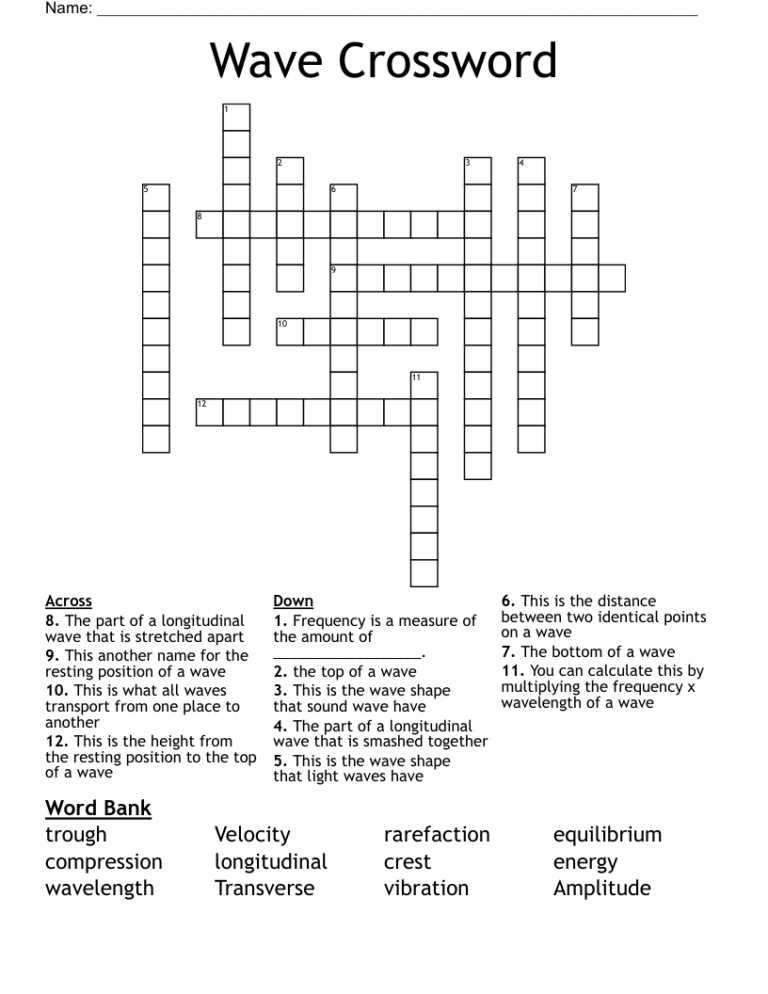 Wave Crossword WordMint