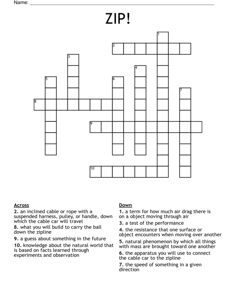 ZIP Crossword WordMint